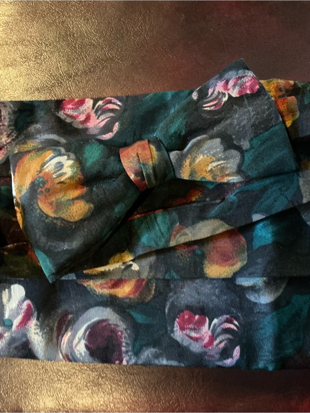 Men’s Floral Bow Tie and Cummerbund